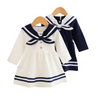 Girls Baby Long Sleeved Sailor Dress - Little Bambini Boutique