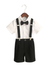 Boys Shorts Shirt Suspender Bow Tie Set - Little Bambini Boutique