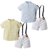 "Noah" Pastel Pin Striped Shirt & Shorts Set