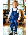 "Leo" Checked Denim Overalls