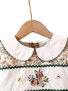 Embroidered collar with floral and animal designs 