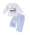 Baby Toddler Boys Applique Pants T Shirt Set - Little Bambini Boutique