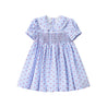 Light blue dress with red bow pattern Toddler Girls Dress - Little Bambini Boutique