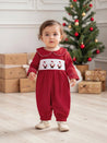 Christmas Smocked Jumpsuit