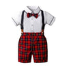 Boys Christmas Tartan Shorts and Shirt Set - Little Bambini Boutique