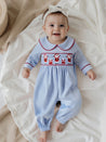Christmas Smocked Jumpsuit