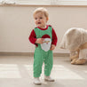 "Jolly Santa" Overalls and T Shirt Set