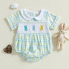 "3 Little Bunnies" Blue Romper