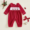 Christmas Smocked Jumpsuit