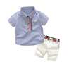 "Harrison" Striped Shirt Shorts Set