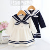 Girls Baby Long Sleeved Sailor Dress - Little Bambini Boutique