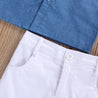 Boys Cotton Chambray Shirt Shorts Set - Little Bambini Boutique