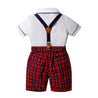 Boys Christmas Tartan Shorts and Shirt Set - Little Bambini Boutique