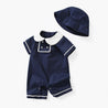 Baby Boy Cotton Jon Jon Romper Hat Set - Little Bambini Boutique