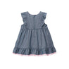 Girls Denim Embroidered Appliqued Pinafore - Little Bambini Boutique