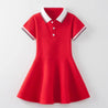 Girls Cotton Pique Polo Style Dress - Little Bambini Boutique
