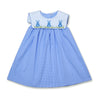 Girls Gingham Embroidered Easter Dress - Little Bambini Boutique