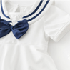 Baby Cotton Short Sleeve Sailor Style Dress - Little Bambini Boutique