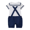 Baby Sailor Overalls Matching Hat - Little Bambini Boutique