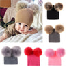 Baby Toddler Wool Beanie with Pom Poms - Little Bambini Boutique